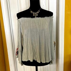 Elegant Off-Shoulder Sage Green Top